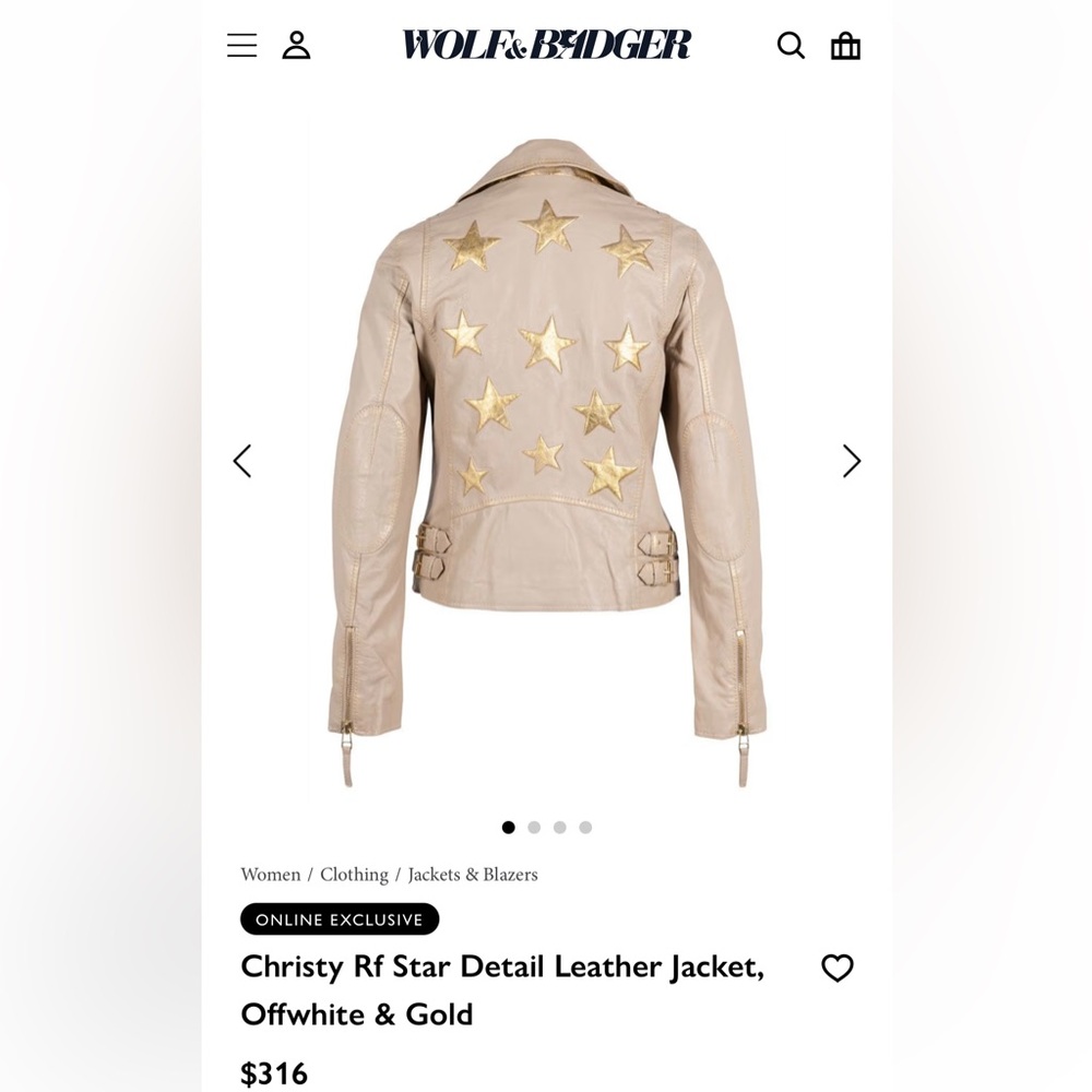 Mauritius Leather moto jacket with stars design